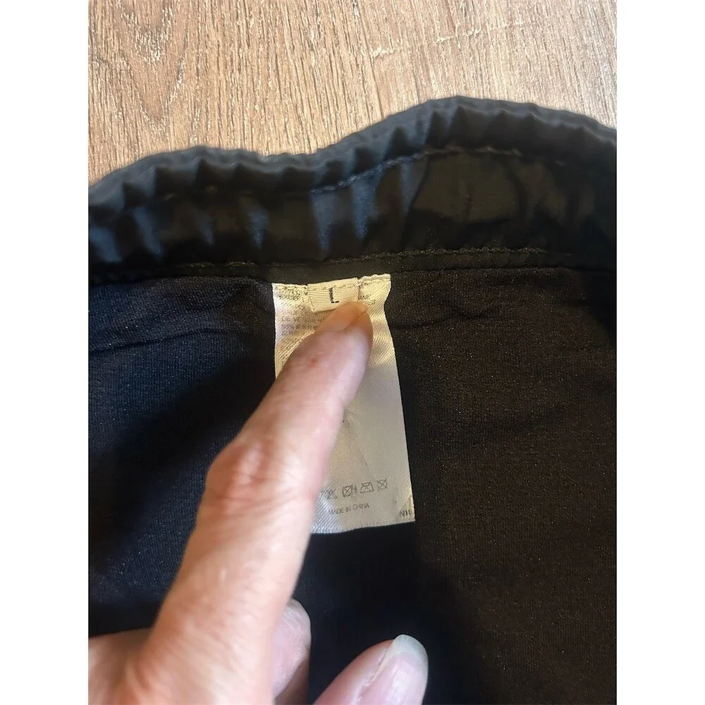 Womens Athletic Running Shorts Black Size L Built-In Liner Drawstring